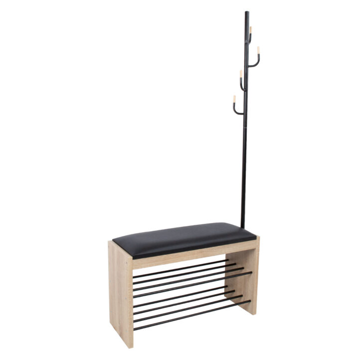 Esikuriiul BENO nagiga 87x30xH173cm helepruun, teras, laminaatplaat Esik ja Garderoob Esikumööbel