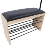 Esikuriiul BENO nagiga 87x30xH173cm helepruun, teras, laminaatplaat Esik ja Garderoob Esikumööbel