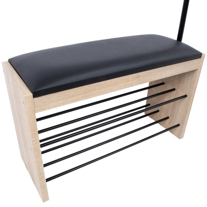 Esikuriiul BENO nagiga 87x30xH173cm helepruun, teras, laminaatplaat Esik ja Garderoob Esikumööbel