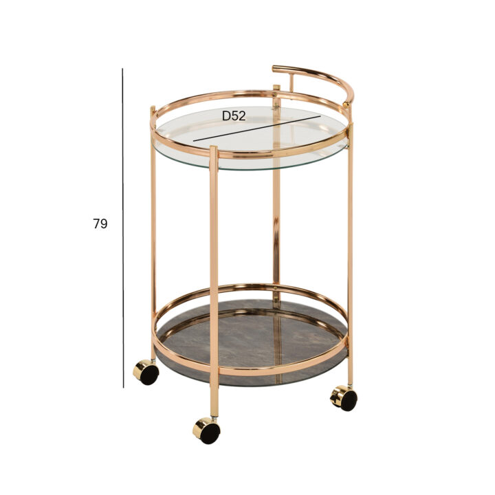 Serveerimislaud GENUA D52xH79cm, kuldne, teras, klaas Abilauad ja serveerimislauad Abilauad ja serveerimislauad