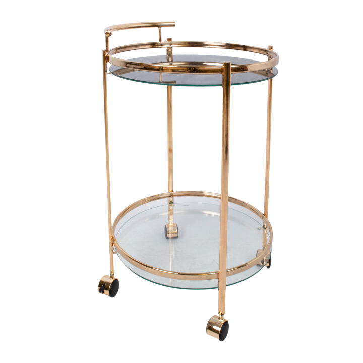 Serveerimislaud GENUA D52xH79cm, kuldne, teras, klaas Abilauad ja serveerimislauad Abilauad ja serveerimislauad