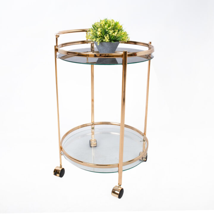 Serveerimislaud GENUA D52xH79cm, kuldne, teras, klaas Abilauad ja serveerimislauad Abilauad ja serveerimislauad