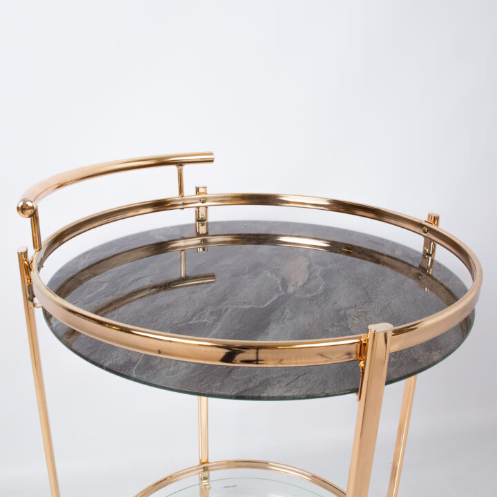 Serveerimislaud GENUA D52xH79cm, kuldne, teras, klaas Abilauad ja serveerimislauad Abilauad ja serveerimislauad