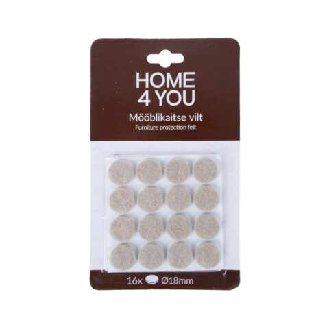 Mööblikaitse vilt D18mm x 16tk, beez Mööblivildid Mööblivildid