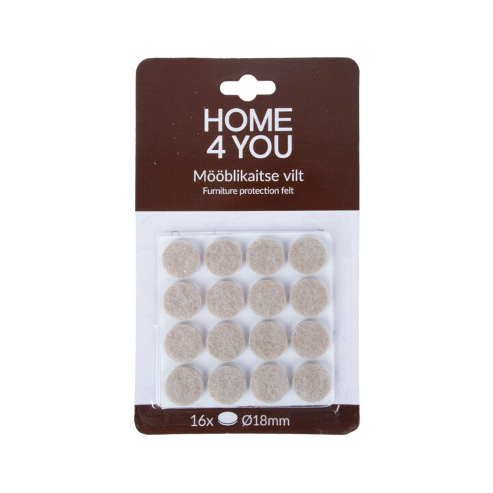 Mööblikaitse vilt D18mm x 16tk, beez Mööblivildid Mööblivildid