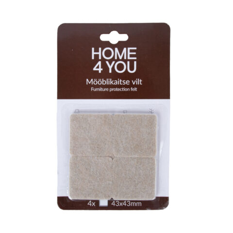 Mööblikaitse vilt 43x43mm x 4tk, beez Mööblivildid Mööblivildid