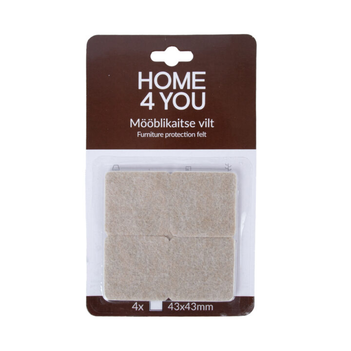 Mööblikaitse vilt 43x43mm x 4tk, beez Mööblivildid Mööblivildid