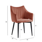 Tool BRETA 60x58xH88cm, vanaroosa samet Söögilauatoolid, taburetid, pingid H02-300 Söögilauatoolid, taburetid, pin