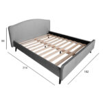 Voodi LAURA 160x200cm, helehall Magamistuba H03-100 Voodid