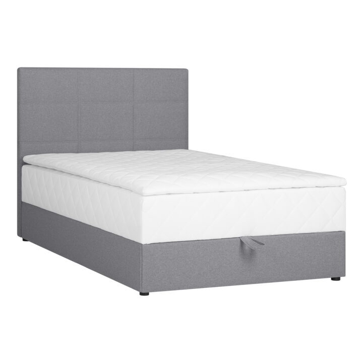 Kontinentaalvoodi LEVI 120x200cm, madratsiga, hall, 123x210xH114,5cm Magamistuba H03-100 Voodid