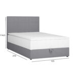 Kontinentaalvoodi LEVI 120x200cm, madratsiga, hall, 123x210xH114,5cm Magamistuba H03-100 Voodid