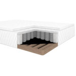Kontinentaalvoodi LEVI 120x200cm, madratsiga, hall, 123x210xH114,5cm Magamistuba H03-100 Voodid