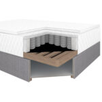 Kontinentaalvoodi LEVI 120x200cm, madratsiga, hall, 123x210xH114,5cm Magamistuba H03-100 Voodid