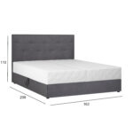 Voodi LENE 160x200cm, madratsiga Magamistuba H03-100 Voodid