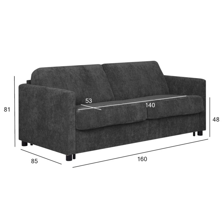 Diivanvoodi LEANA hall, 160x85xH81cm Diivanid Diivanid