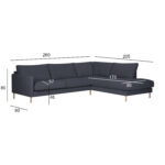 Nurgadiivan LISANNA PN sinine, 260×90/205xH80cm Diivanid Diivanid