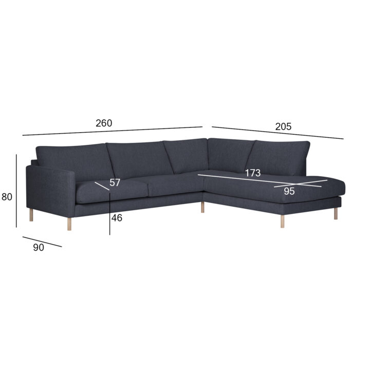 Nurgadiivan LISANNA PN sinine, 260×90/205xH80cm Diivanid Diivanid