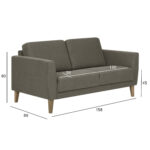 Diivan LANDO 2-kohaline, tumebeež, 158x89xH80cm Diivanid Diivanid
