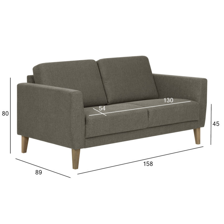 Diivan LANDO 2-kohaline, tumebeež, 158x89xH80cm Diivanid Diivanid