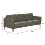 Diivan LANDO 3-kohaline, tumebeež, 207x89xH80cm Diivanid Diivanid
