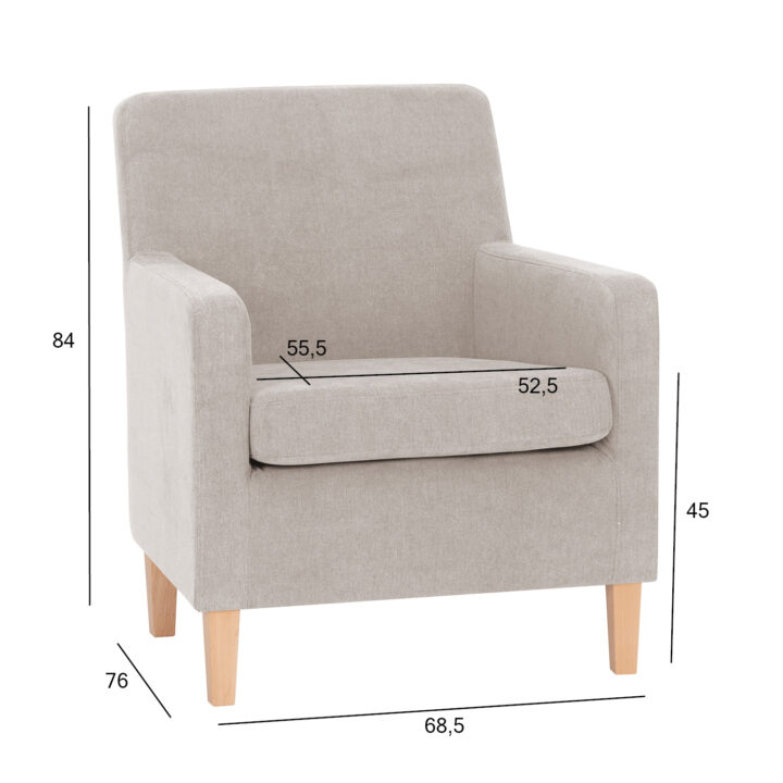 Tugitool LEENE beež, 68,5x76xH84cm Elutoamööbel H01-500 Tugitoolid ja kiiktoolid