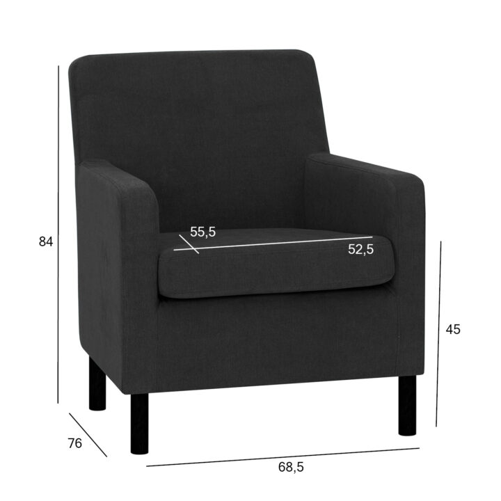 Tugitool LOONE tumehall, 68,5x76xH82cm Elutoamööbel H01-500 Tugitoolid ja kiiktoolid