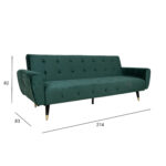 Diivanvoodi FALUN 214x83xH82cm, roheline samet Diivanid Diivanid