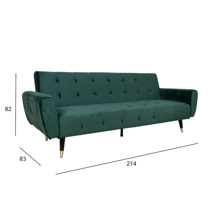 Diivanvoodi FALUN 214x83xH82cm, roheline samet Diivanid Diivanid