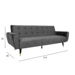 Diivanvoodi FALUN 214x83xH82cm, hall samet Diivanid Diivanid