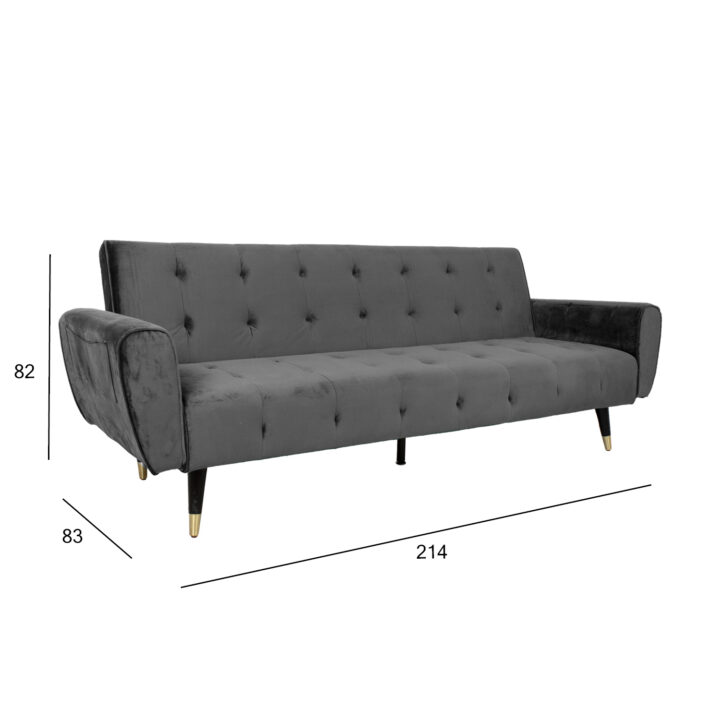 Diivanvoodi FALUN 214x83xH82cm, hall samet Diivanid Diivanid