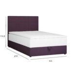 Kontinentaalvoodi LEVI 120x200cm, madratsiga, tumeroosa, 123x210xH114,5cm Magamistuba H03-100 Voodid