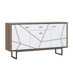 Kapp BROLO 167x40xH91cm, must/valge Elutoamööbel H02-400 Vitriinkapid, kummutid ja riiul
