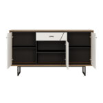 Kapp BROLO 167x40xH91cm, must/valge Elutoamööbel H02-400 Vitriinkapid, kummutid ja riiul