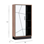 Riiul BROLO 86x37xH161cm, must/valge Elutoamööbel H02-400 Vitriinkapid, kummutid ja riiul