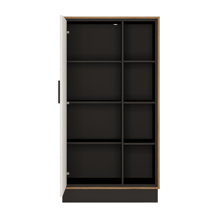 Riiul BROLO 86x37xH161cm, must/valge Elutoamööbel H02-400 Vitriinkapid, kummutid ja riiul