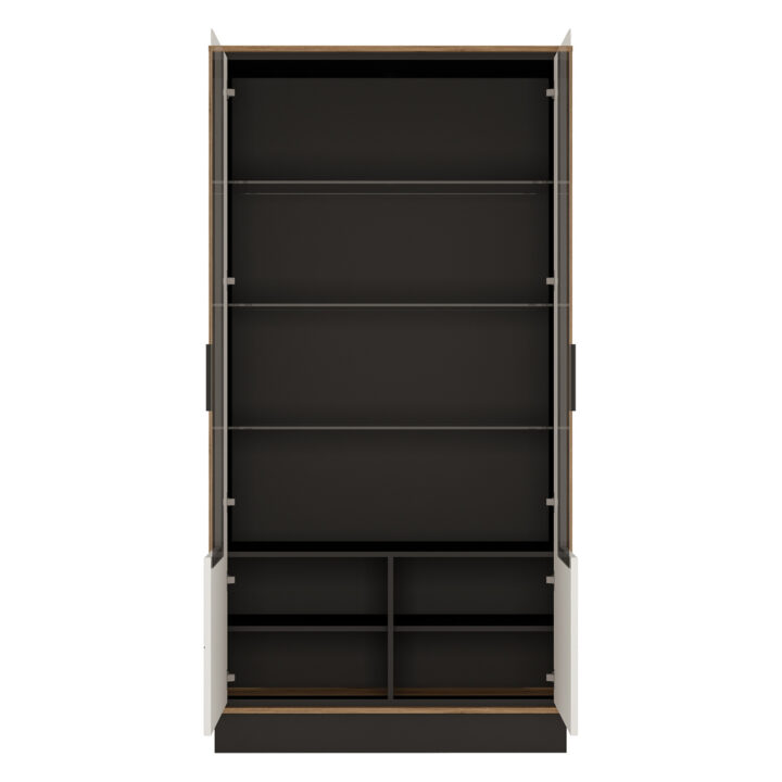 Kapp BROLO 107x37xH209cm, must/valge Elutoamööbel H02-400 Vitriinkapid, kummutid ja riiul