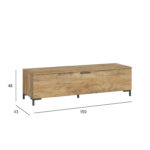 TV-laud ALTER 150x43xH48cm, 1 uksega Elutoamööbel H01-800 TV-alused