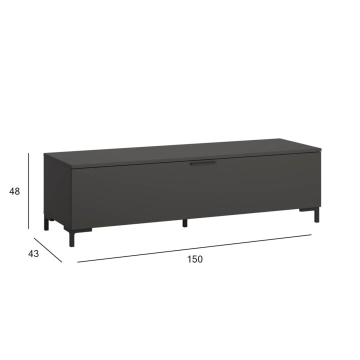 TV-laud ALTER 150x43xH48cm, 1 uksega, hall Elutoamööbel H01-800 TV-alused