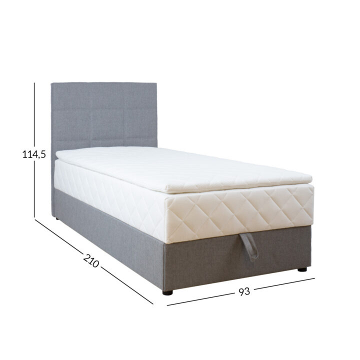 Kontinentaalvoodi LEVI 90x200cm, madratsiga, hall Magamistuba H03-100 Voodid