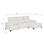 Nurgadiivan DARLA PN 281,5×97,5/161xH104cm, helebeež Elutoamööbel