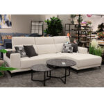 Nurgadiivan DARLA PN 281,5×97,5/161xH104cm, helebeež Elutoamööbel