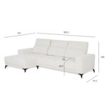 Nurgadiivan DARLA VN 281,5×161/97,5xH104cm, helebeež Elutoamööbel
