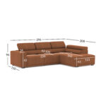 Nurgadiivan LOLA PN 301×118,5/211xH96cm, terrakota Elutoamööbel