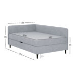 Voodi HENRIETTE VN 123x205xH85cm, panipaigaga Magamistuba