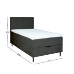 Kontinentaalvoodi LAARA 90x200cm, tumehall, 91x208xH119cm Kontinentaalvoodid