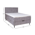 Kontinentaalvoodi LAARA 120x200cm, hall, 121x208xH119cm Kontinentaalvoodid