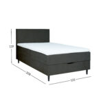 Kontinentaalvoodi LAARA 120x200cm, tumehall, 121x208xH119cm Kontinentaalvoodid