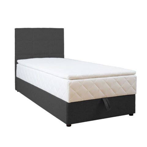 Kontinentaalvoodi LEVI 90x200cm, madratsiga, tumehall, 93x210xH114,5cm Kontinentaalvoodid