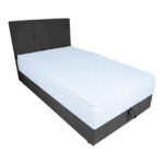 Kontinentaalvoodi LEVI 90x200cm, madratsiga, tumehall, 93x210xH114,5cm Kontinentaalvoodid