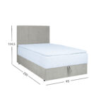 Kontinentaalvoodi LEVI 90x200cm, madratsiga, tumebeež, 93x210xH114,5cm Kontinentaalvoodid